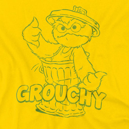 Yellow - Side - Sesame Street Unisex Adult Grouchy T-Shirt