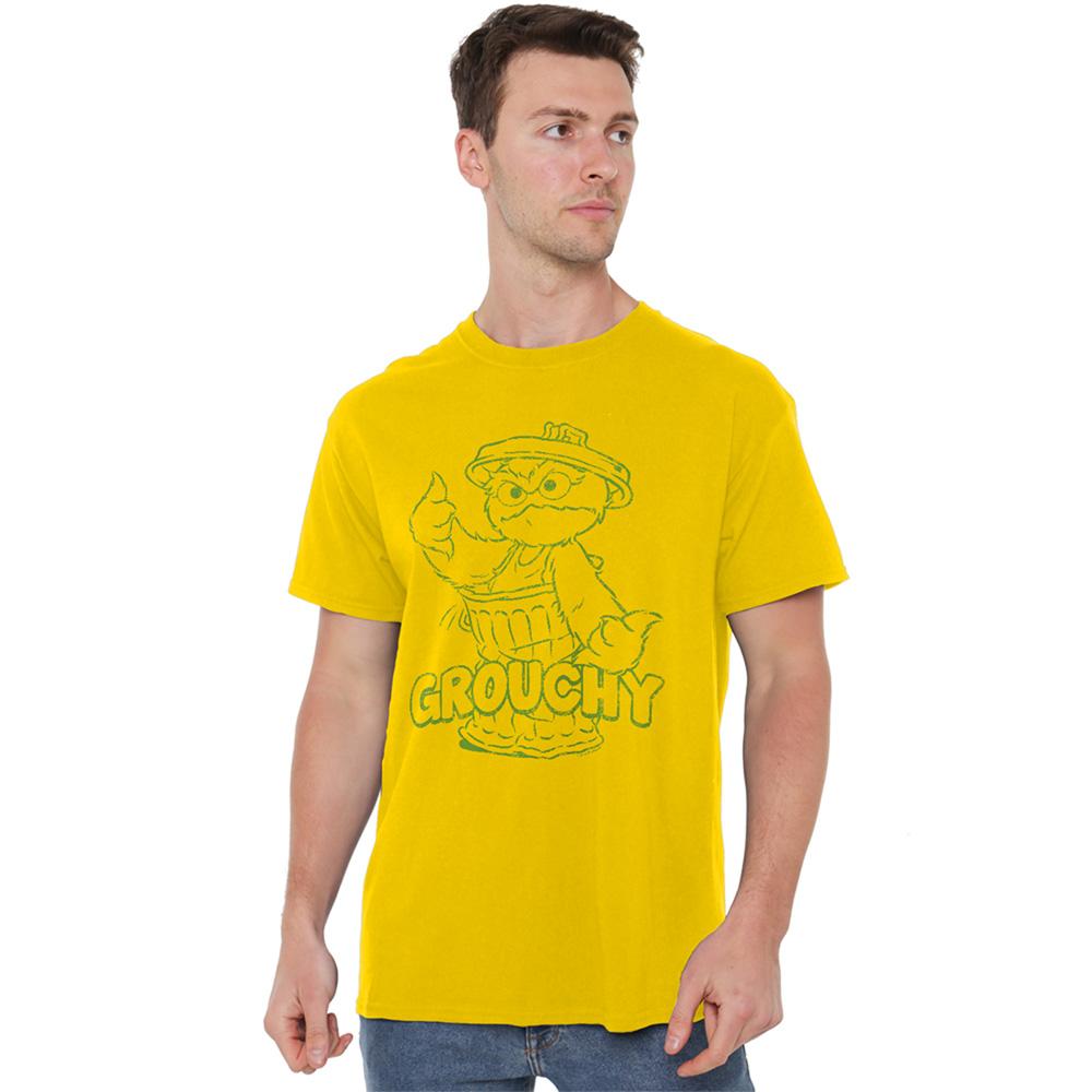 Yellow - Lifestyle - Sesame Street Unisex Adult Grouchy T-Shirt