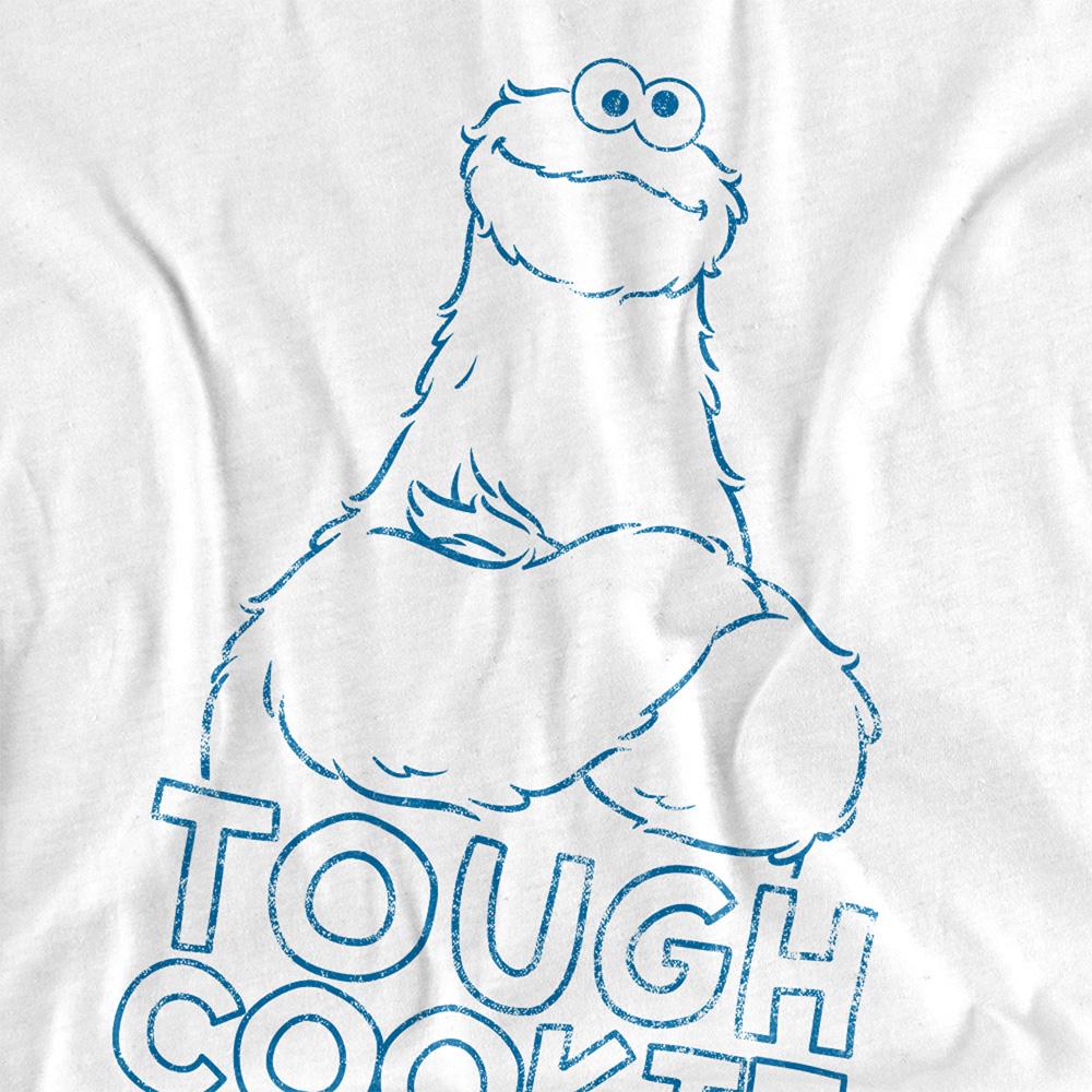 White - Side - Sesame Street Unisex Adult Tough Cookie Long-Sleeved T-Shirt