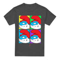 Charcoal - Front - The Smurfs Unisex Adult Papa Smurf Tiles Heather T-Shirt