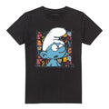 Black - Front - The Smurfs Unisex Adult Brainy Smurf Alphabet T-Shirt