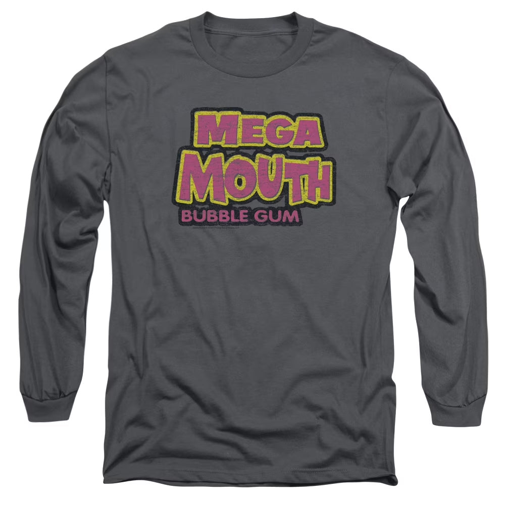 Charcoal - Front - Dubble Bubble Mens Mega Mouth Long-Sleeved T-Shirt