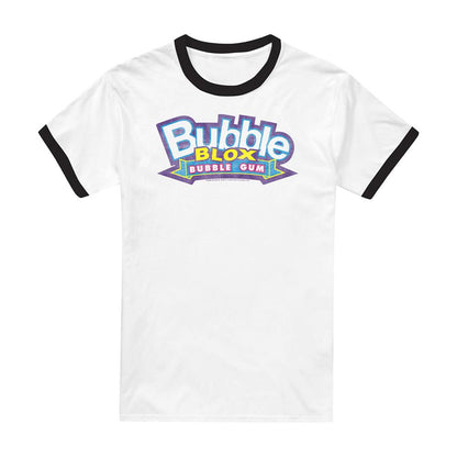 White-Black - Front - Dubble Bubble Unisex Adult Bubble Blox Ringer T-Shirt
