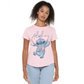 Light Pink - Side - Lilo & Stitch Womens-Ladies Aloha Heart T-Shirt