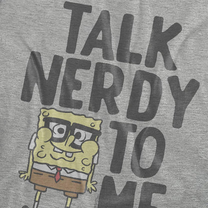 Athletic Heather - Side - SpongeBob SquarePants Womens-Ladies Talk Nerdy To Me Heather T-Shirt