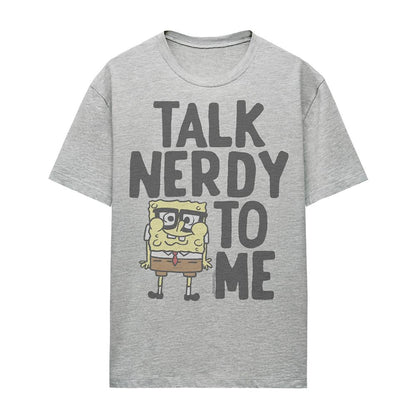 Athletic Heather - Front - SpongeBob SquarePants Womens-Ladies Talk Nerdy To Me Heather T-Shirt