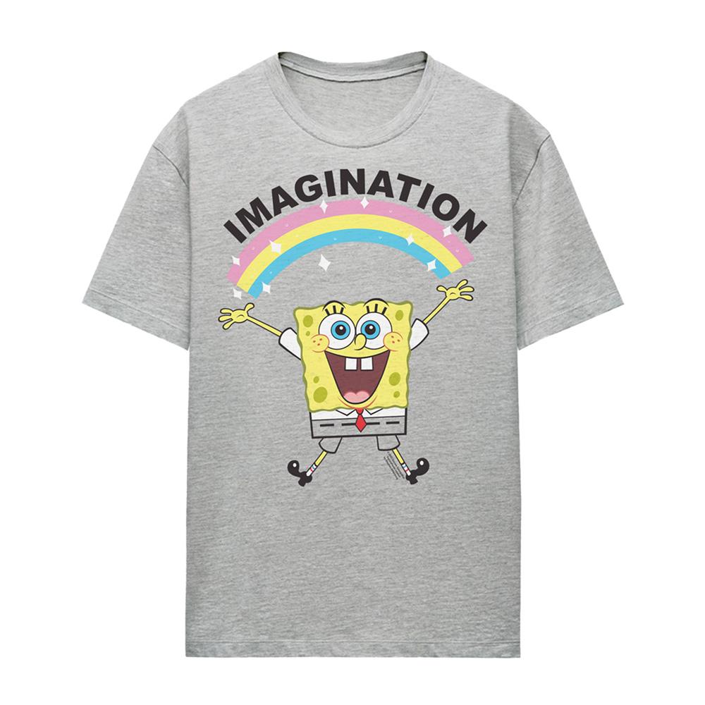Athletic Heather - Front - SpongeBob SquarePants Womens-Ladies Simple Imagination Heather T-Shirt