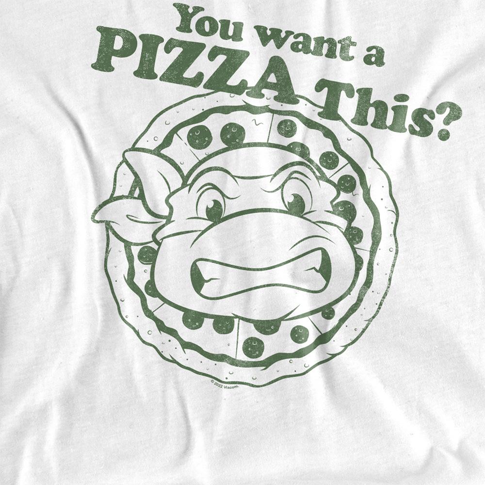 White - Side - TMNT Womens-Ladies You Want A Pizza Me T-Shirt