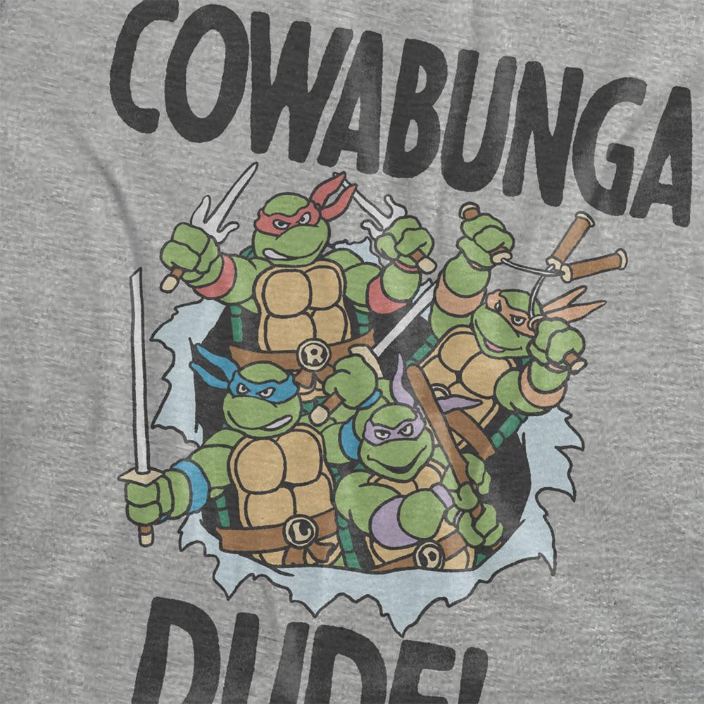 Athletic Heather - Side - TMNT Womens-Ladies Cowabunga Dude Heather T-Shirt
