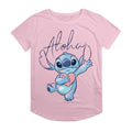 Light Pink - Front - Lilo & Stitch Womens-Ladies Aloha Heart T-Shirt