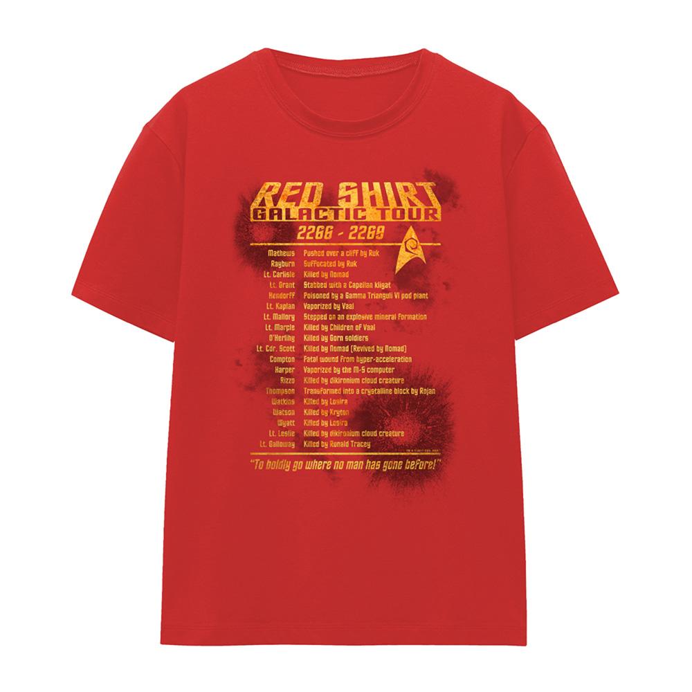 Red - Front - Star Trek Womens-Ladies Red Shirt Tour T-Shirt