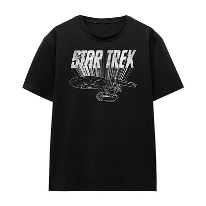 Black - Front - Star Trek Womens-Ladies Ship T-Shirt