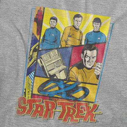 Athletic Heather - Side - Star Trek Womens-Ladies Collage Heather T-Shirt