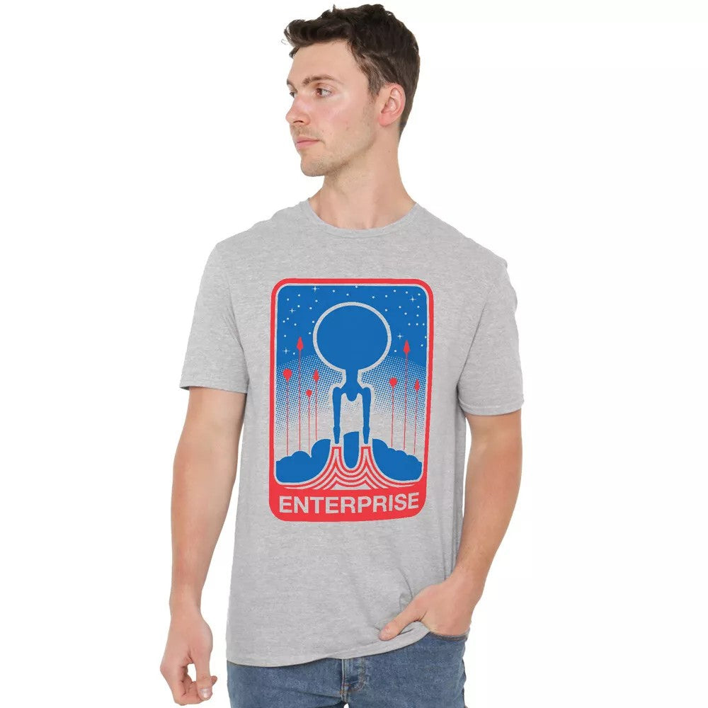 Athletic Heather - Lifestyle - Star Trek Beyond Unisex Adult Enterprise Patch Back Print Heather T-Shirt
