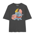 Dark Charcoal - Front - Dumbo Womens-Ladies Vintage Oversized T-Shirt
