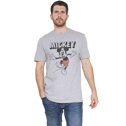 Heather Grey - Side - Mickey Mouse & Friends Mens Jump T-Shirt