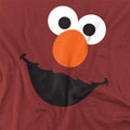 Cardinal - Side - Sesame Street Unisex Adult Elmo Face T-Shirt