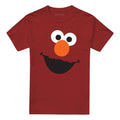 Cardinal - Front - Sesame Street Unisex Adult Elmo Face T-Shirt