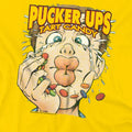 Yellow - Side - Dubble Bubble Unisex Adult Pucker Ups T-Shirt