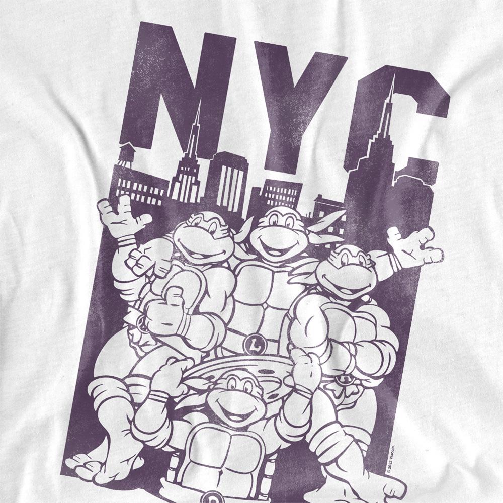 White - Side - Teenage Mutant Ninja Turtles Unisex Adult NYC Turtles T-Shirt