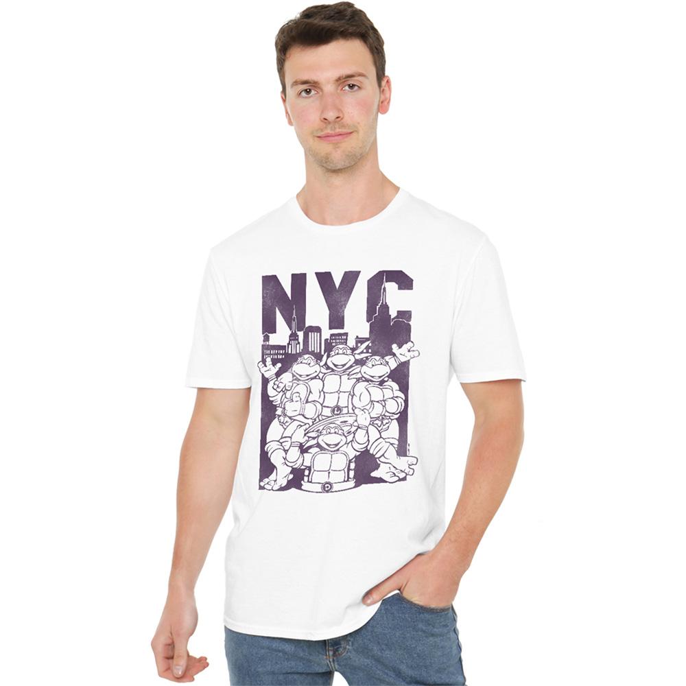 White - Lifestyle - Teenage Mutant Ninja Turtles Unisex Adult NYC Turtles T-Shirt