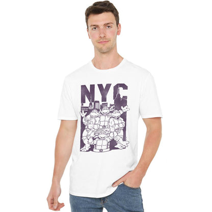 White - Lifestyle - Teenage Mutant Ninja Turtles Unisex Adult NYC Turtles T-Shirt