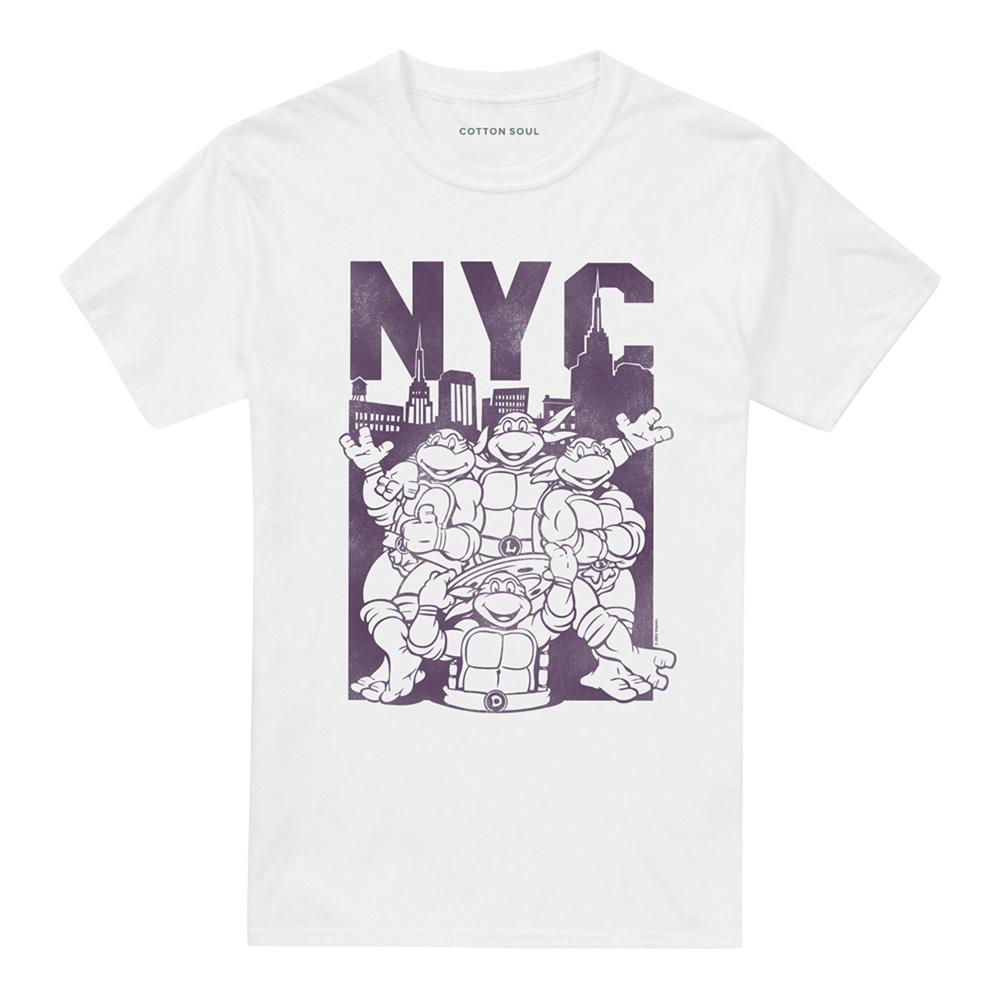 White - Front - Teenage Mutant Ninja Turtles Unisex Adult NYC Turtles T-Shirt