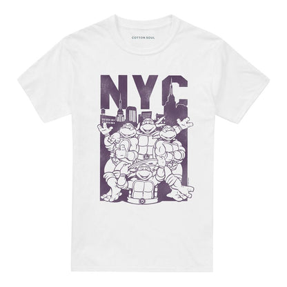 White - Front - Teenage Mutant Ninja Turtles Unisex Adult NYC Turtles T-Shirt