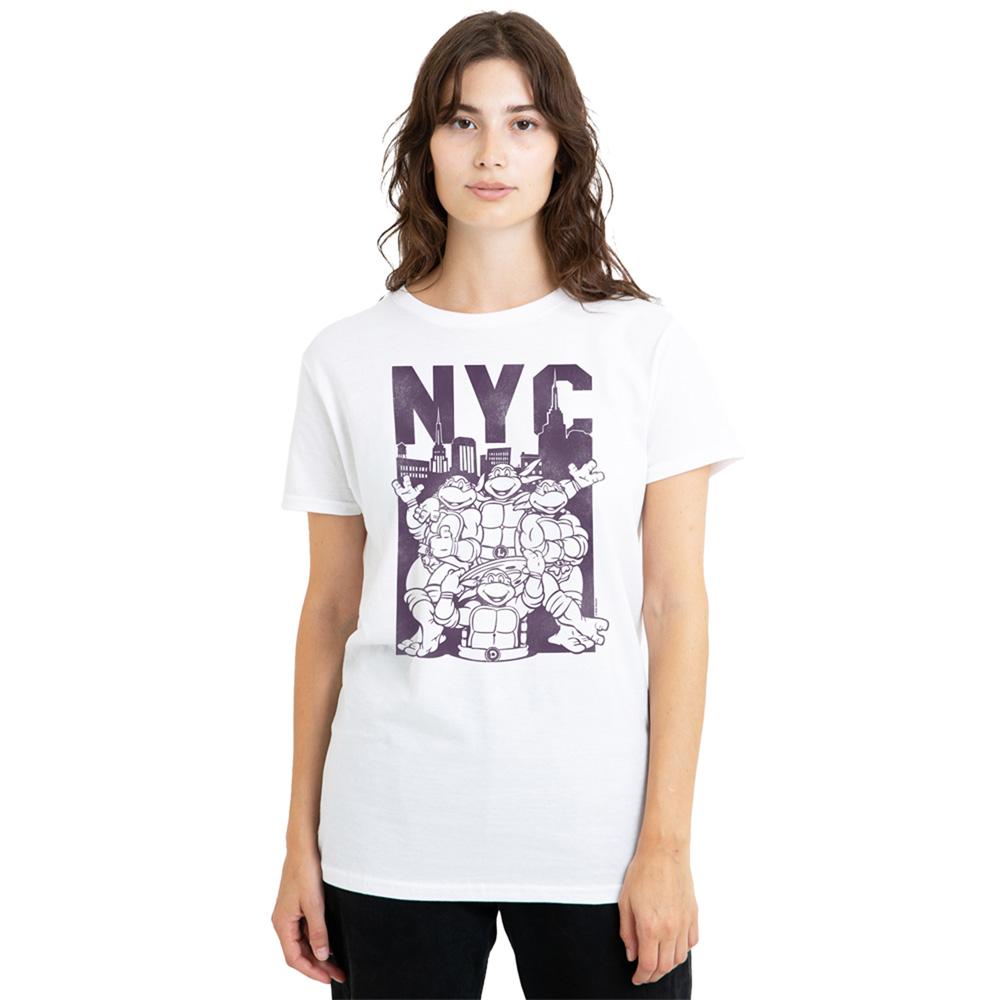 White - Lifestyle - Teenage Mutant Ninja Turtles Womens-Ladies NYC Turtles T-Shirt