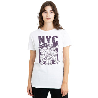 White - Lifestyle - Teenage Mutant Ninja Turtles Womens-Ladies NYC Turtles T-Shirt