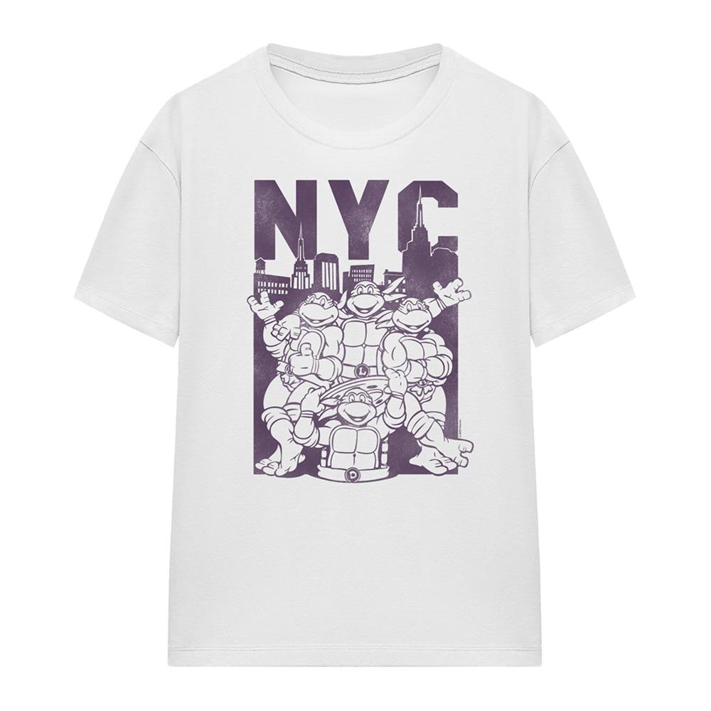 White - Front - Teenage Mutant Ninja Turtles Womens-Ladies NYC Turtles T-Shirt