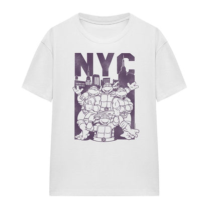 White - Front - Teenage Mutant Ninja Turtles Womens-Ladies NYC Turtles T-Shirt