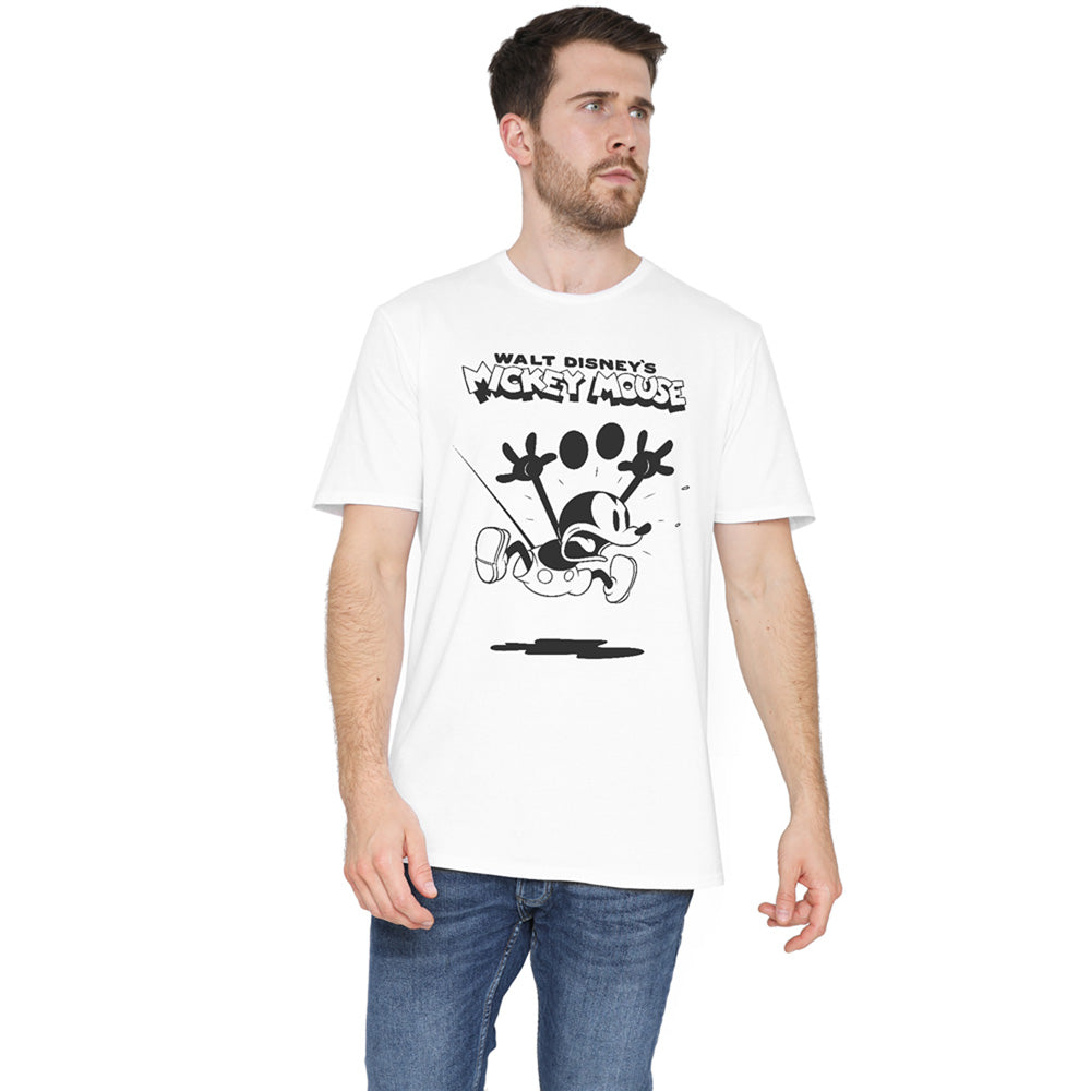 White - Side - Mickey Mouse & Friends Mens Mickey Surprised T-Shirt