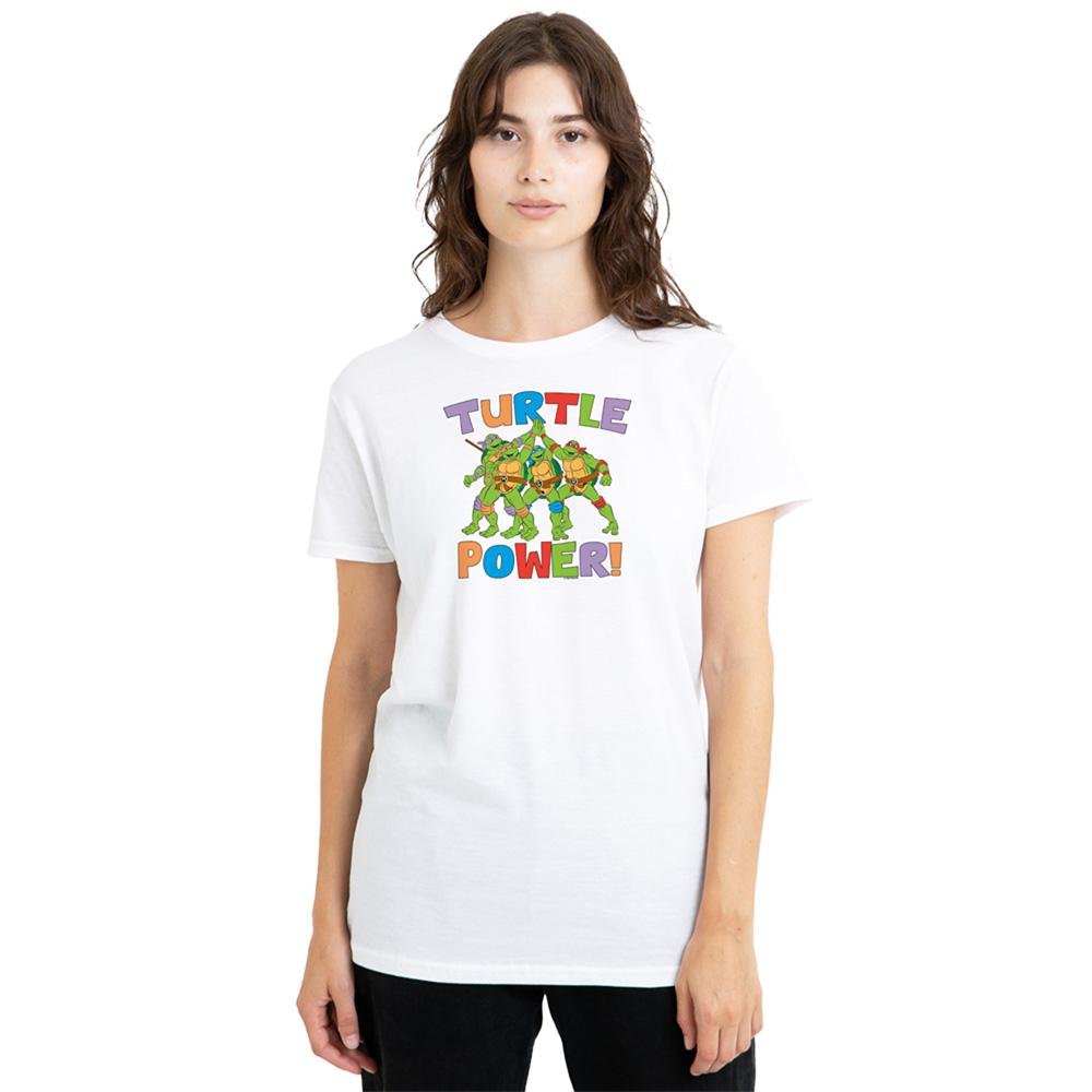 White - Lifestyle - Teenage Mutant Ninja Turtles Womens-Ladies Turtle Power T-Shirt
