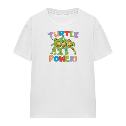 White - Front - Teenage Mutant Ninja Turtles Womens-Ladies Turtle Power T-Shirt