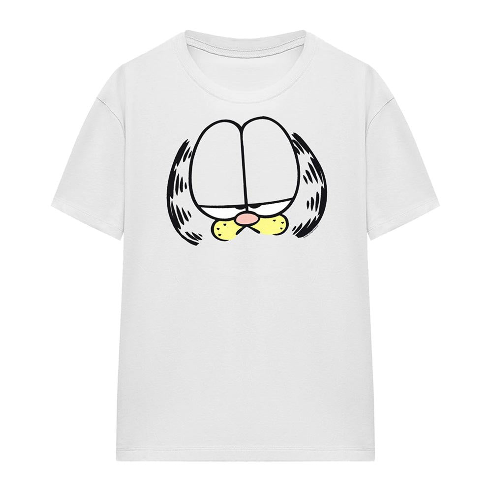 White - Front - Garfield Womens-Ladies Big Head T-Shirt