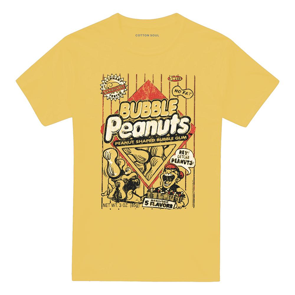Banana Yellow - Front - Dubble Bubble Unisex Adult Bubble Peanuts T-Shirt