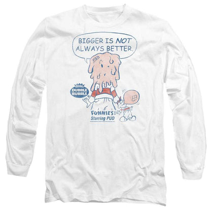 White - Front - Dubble Bubble Unisex Adult Bigger Long-Sleeved T-Shirt