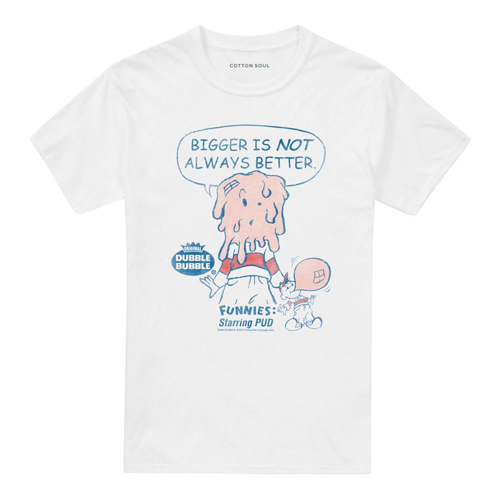 White - Front - Dubble Bubble Unisex Adult Bigger T-Shirt