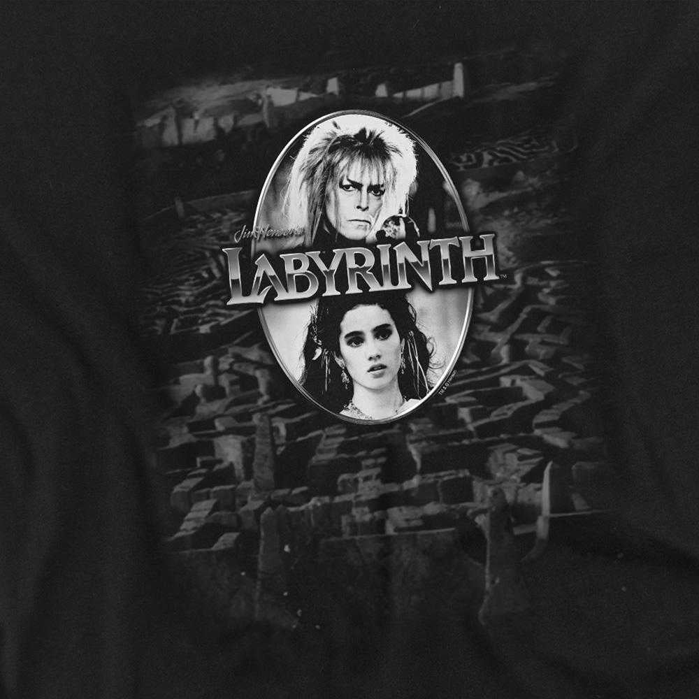 Black - Side - Labyrinth Unisex Adult Maze Long-Sleeved T-Shirt