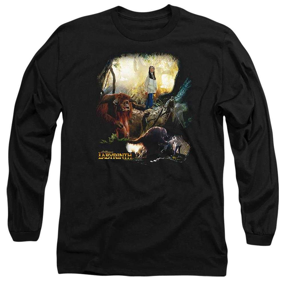 Black - Front - Labyrinth Unisex Adult Sarah & Ludo Long-Sleeved T-Shirt