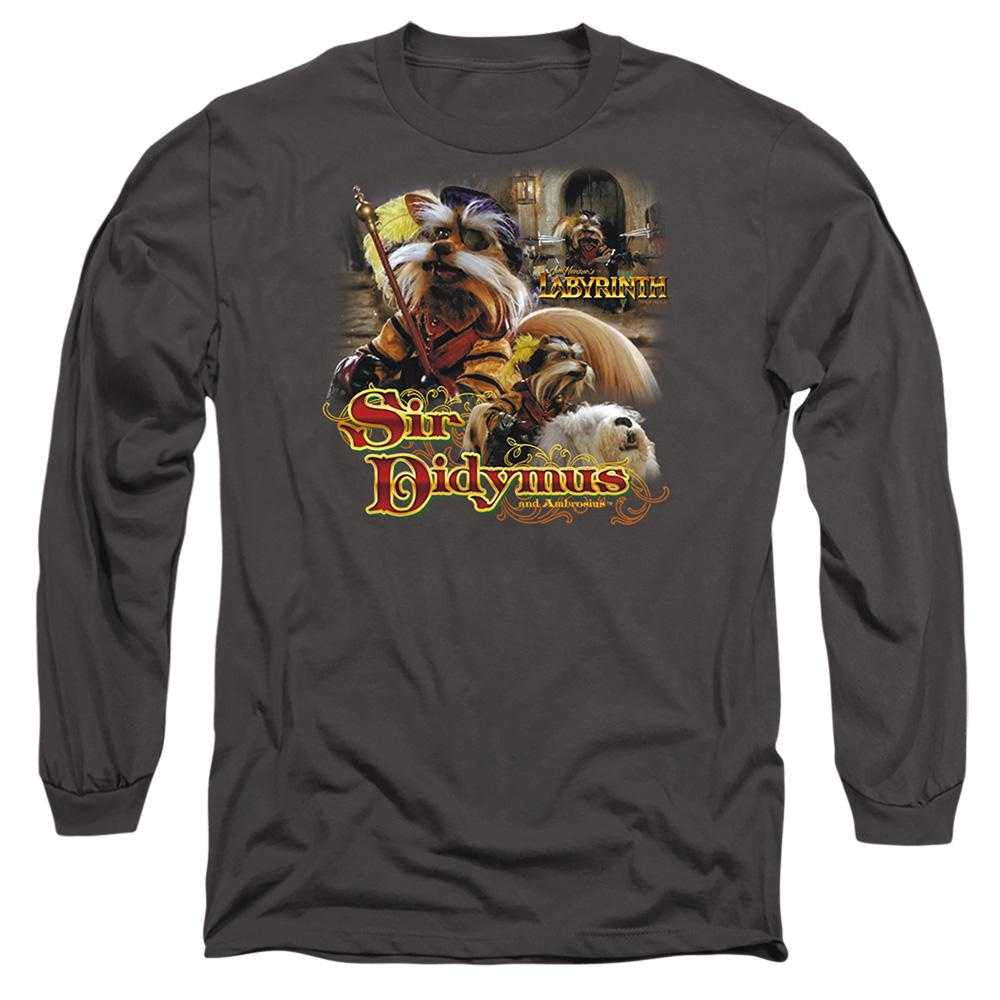 Charcoal - Front - Labyrinth Unisex Adult Sir Didymus Long-Sleeved T-Shirt