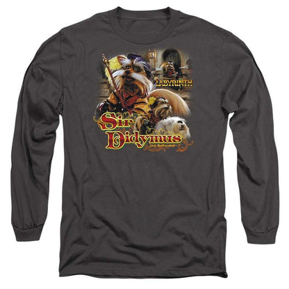Charcoal - Front - Labyrinth Unisex Adult Sir Didymus Long-Sleeved T-Shirt