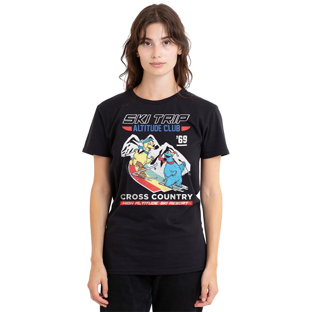 Black - Lifestyle - Sesame Street Womens-Ladies Apres Ski Big Bird & Cookie Monster T-Shirt