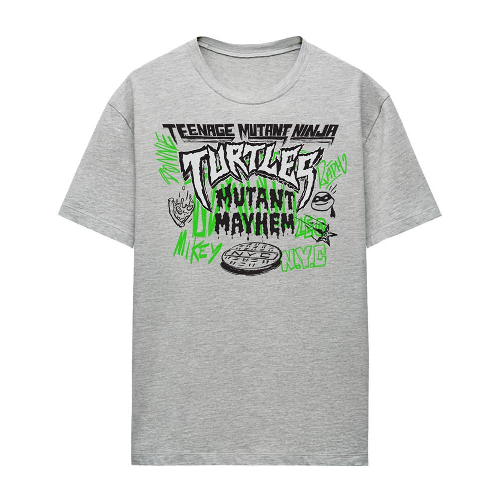 Athletic Heather - Front - Teenage Mutant Ninja Turtles: Mutant Mayhem Womens-Ladies Graffiti Heather Logo T-Shirt