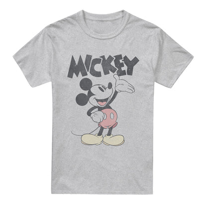 Sports Grey - Front - Mickey Mouse & Friends Mens Washout Heather T-Shirt