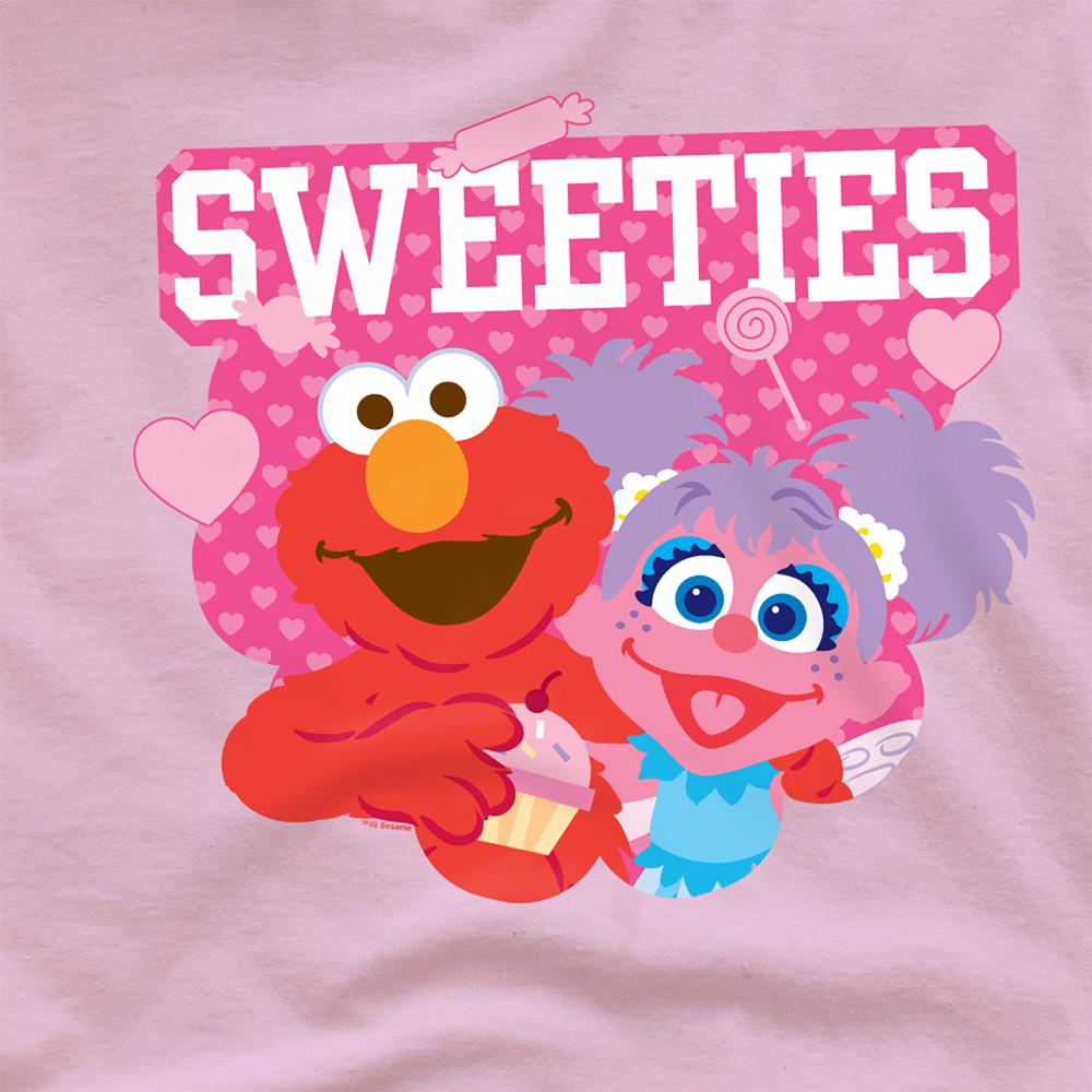 Pink - Side - Sesame Street Unisex Adult Sweeties Elmo & Abby Valentine`s Day T-Shirt
