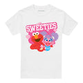White - Front - Sesame Street Unisex Adult Sweeties Elmo & Abby Valentine`s Day T-Shirt