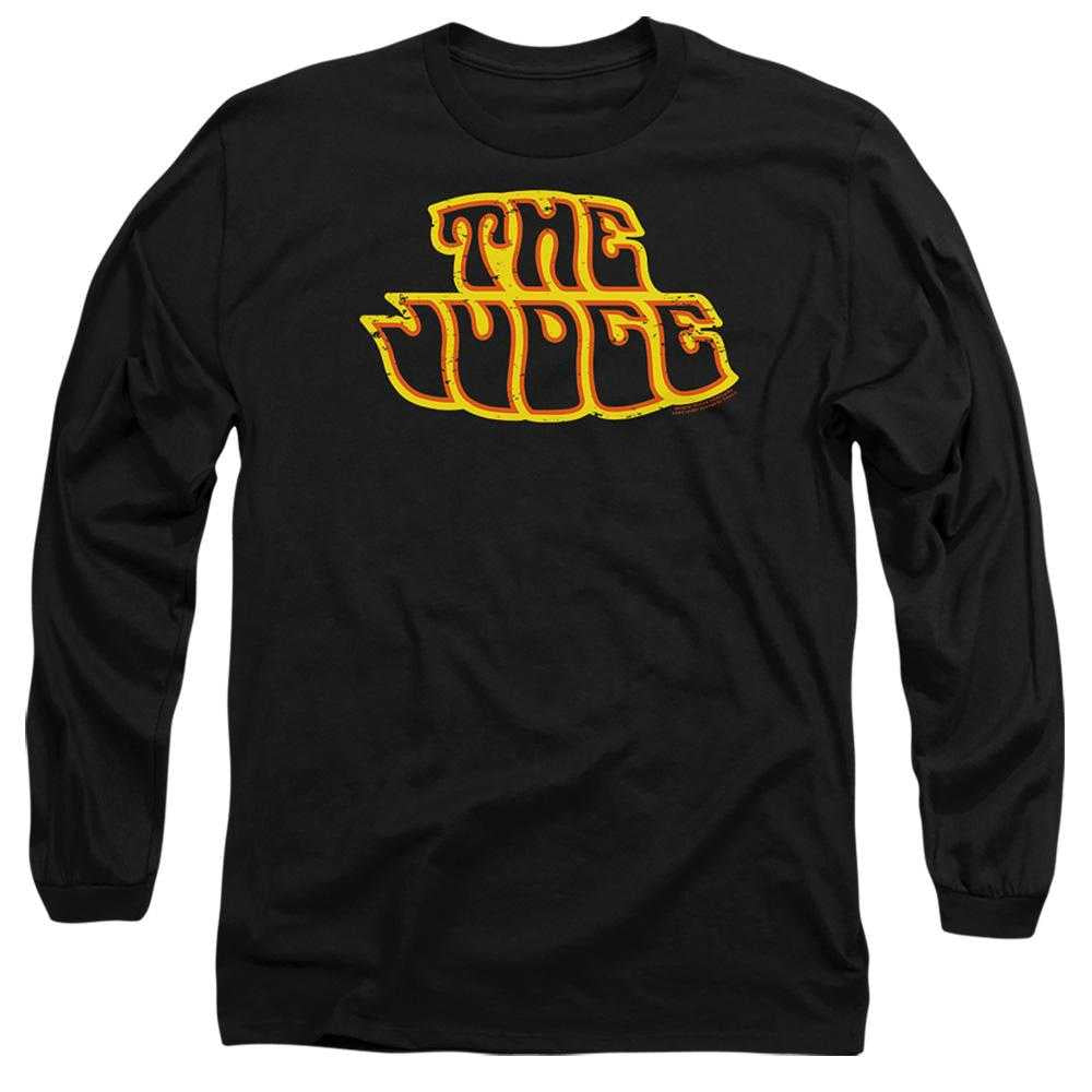 Black - Front - Pontiac Unisex Adult Judge Logo Long-Sleeved T-Shirt
