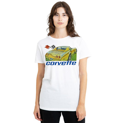 White - Lifestyle - Chevrolet Womens-Ladies Corvette 74 T-Shirt